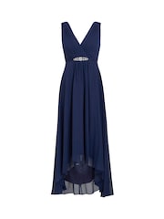 Gina Bacconi Blue Pandora Wrap Effect Hi-Lo Dress - Image 7 of 7