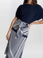 Gina Bacconi Blue Brooke Stripe Dress - Image 4 of 5