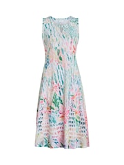 Gina Bacconi Brooklyn Watercolour Floral Print White Dress - Image 2 of 7