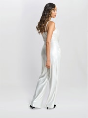 Gina Bacconi Metallic Martina Foil Jumpsuit - Imagen 2 de 7