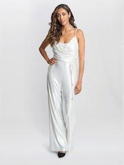 Gina Bacconi Metallic Martina Foil Jumpsuit - Imagen 3 de 7