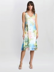 Gina Bacconi Green Emilia Double layer Dress - Image 2 of 5