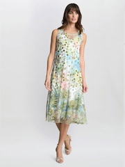 Gina Bacconi Green Emilia Double layer Dress - Imagen 5 de 5