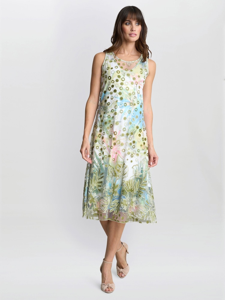 Gina Bacconi Green Emilia Double layer Dress - Imagen 5 de 5