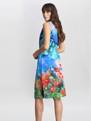 Gina Bacconi Blue Everly Poppy Print Shirt Dress - Image 5 of 5