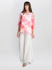 Gina Bacconi Pink Evie Capped Sleeve Top - Image 6 of 7