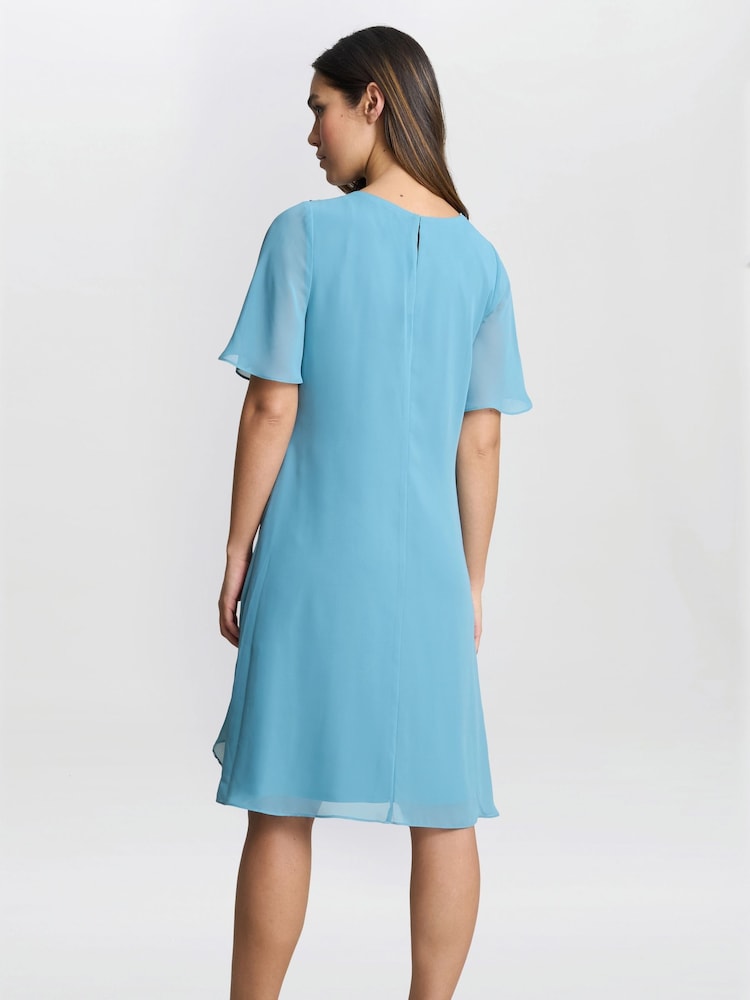 Gina Bacconi Blue Hallie Floral Print Tier Dress - Imagen 2 de 6 Gina Bacconi Blue Hallie Floral Print Tier Dress - Imagen 2 de 6