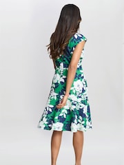 Green Gracey Floral Print Cap-Sleeve Dress - Image 2 of 5