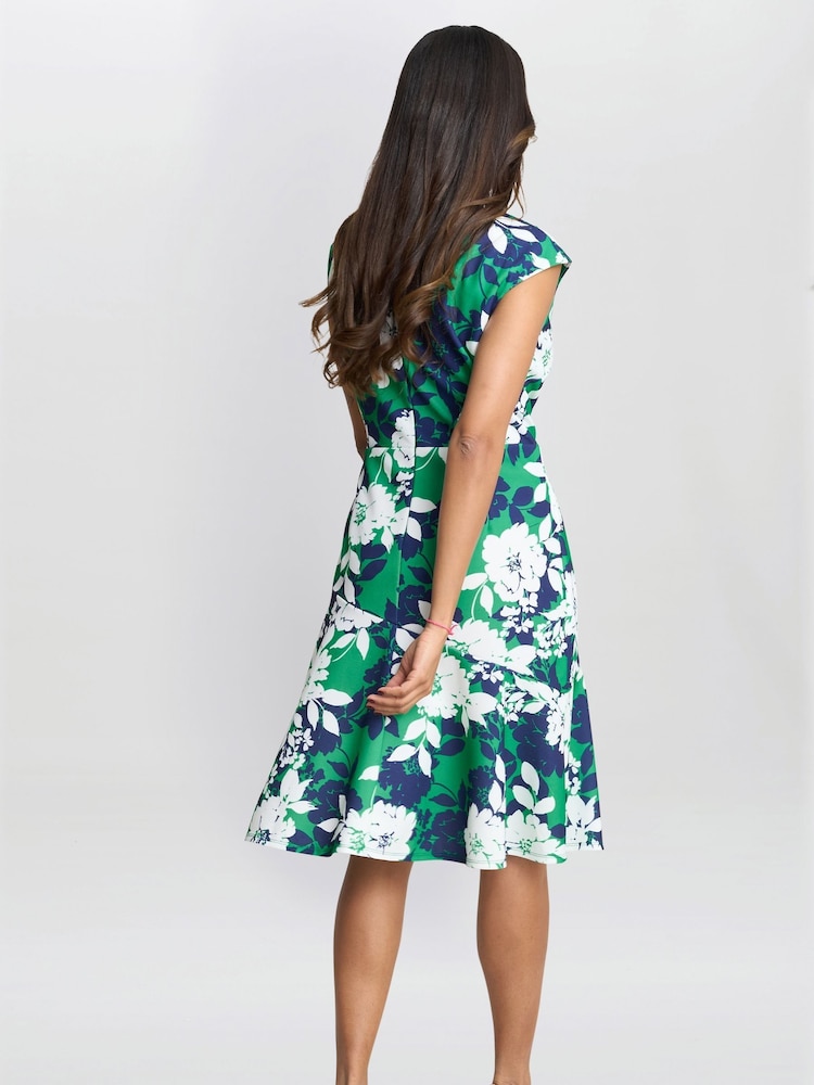 Green Gracey Floral Print Cap-Sleeve Dress - Image 2 of 5