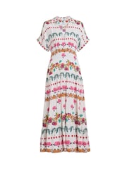 Gina Bacconi Sasha Floral Print White Shirt Dress - Image 5 of 5
