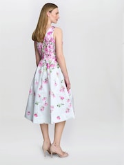 Gina Bacconi Pink Sophia Floral Print Midi Dress - Изображение 2 из 5