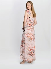 Gina Bacconi Cream Serenity Floral Print Chiffon Maxi Dress - Image 2 of 6