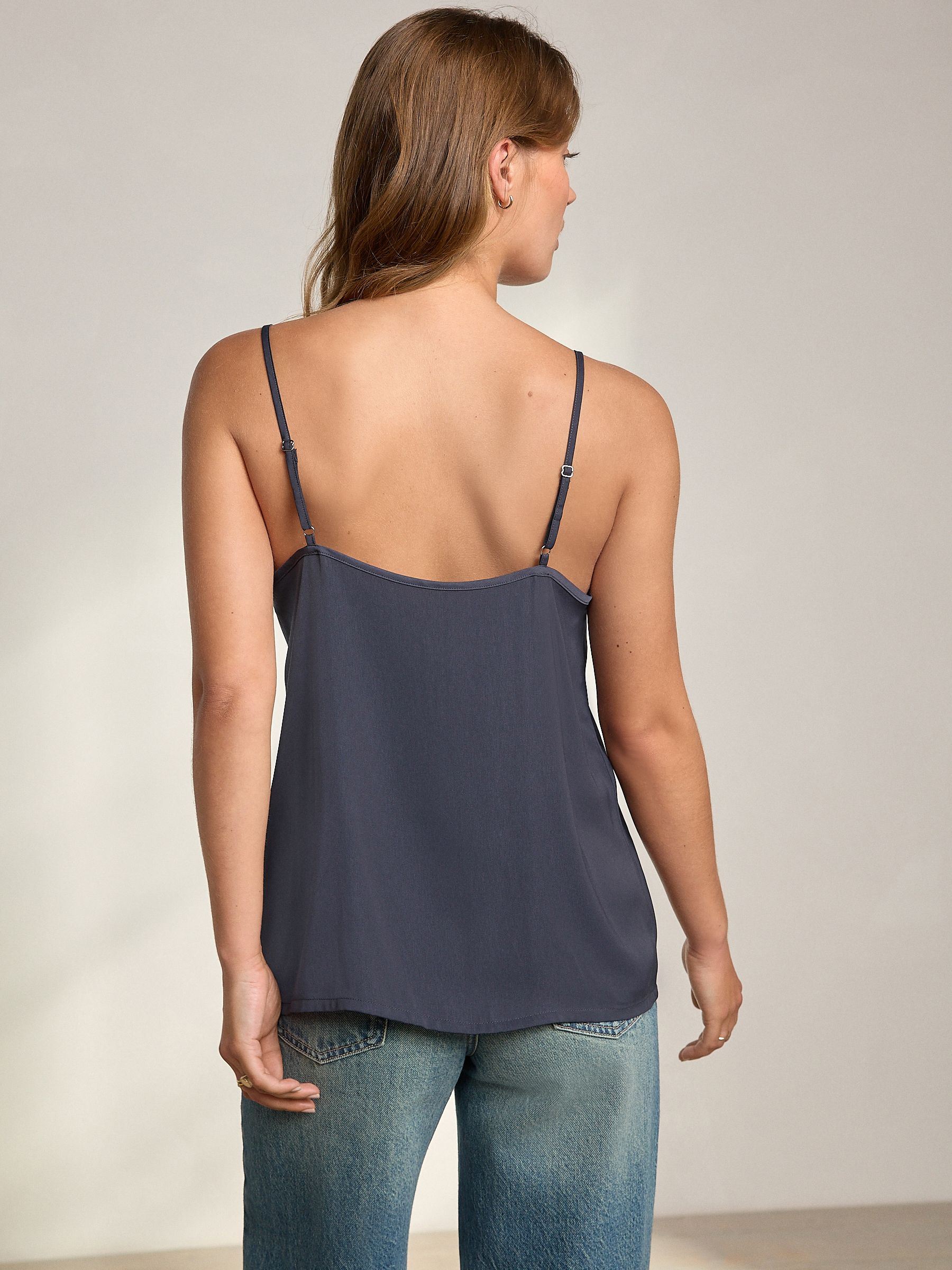 Buy Navy Lace Trim Satin Cami Top from Next South Africa
