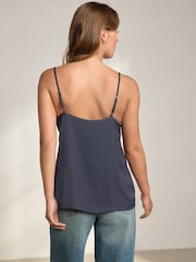 Navy Lace Trim Cami Top - Image 3 of 7