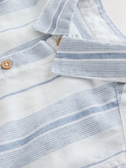 White Stripe Short Sleeve Linen Blend Shirt (3-16yrs) - Image 8 of 8