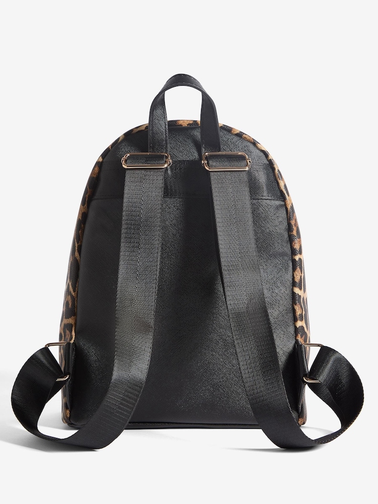 Lipsy Leopard Print Bow Detail School Backpack - Image 6 of 6