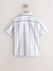 White Stripe Short Sleeve Seersucker Textured Shirt (3-16yrs) - Image 5 of 7