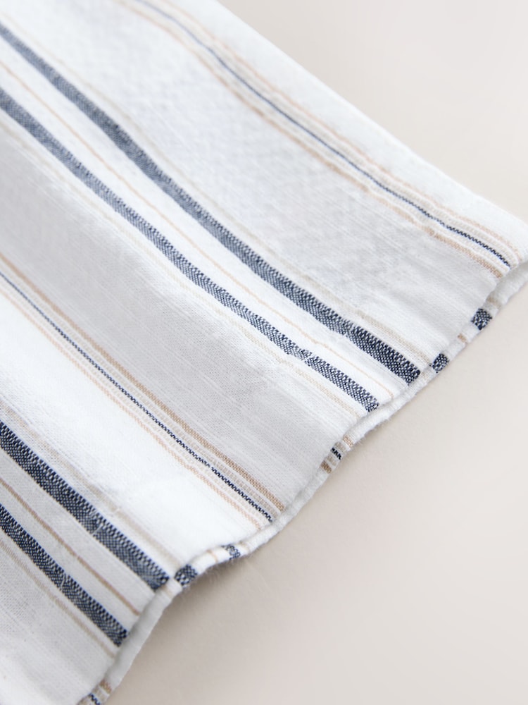 White Stripe Short Sleeve Seersucker Textured Shirt (3-16yrs) - Image 7 of 7