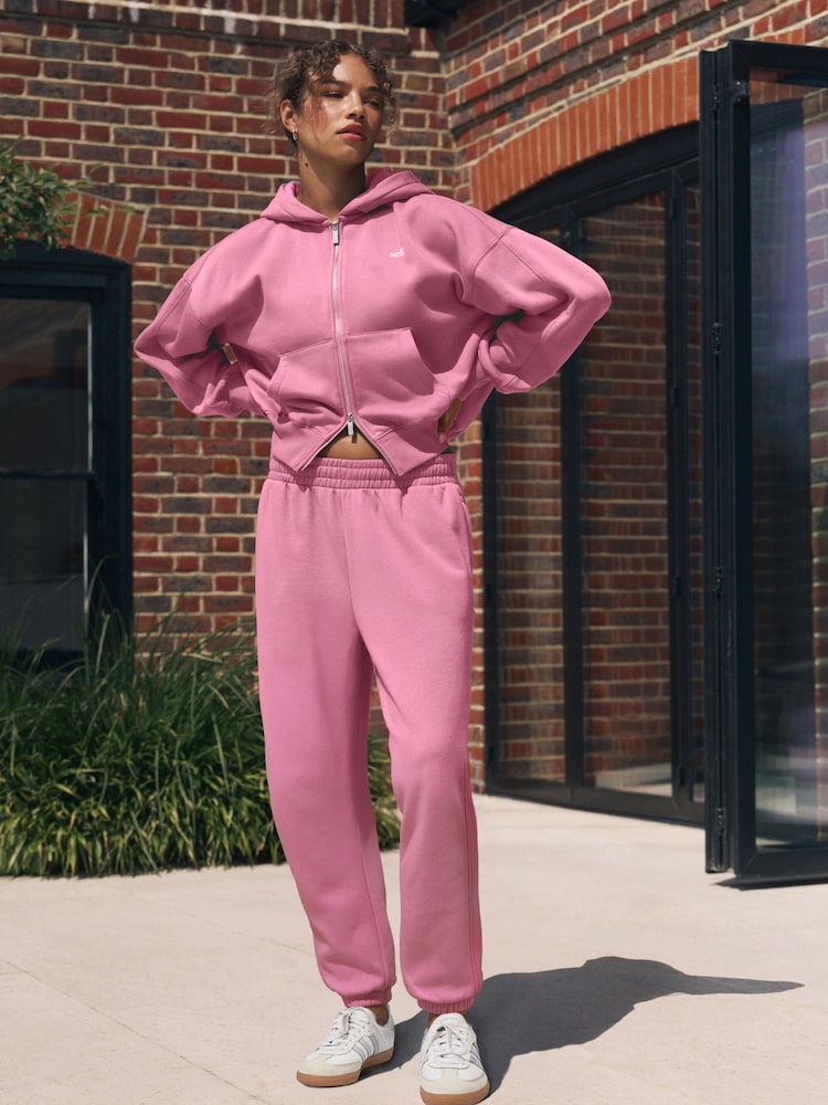 self. Bright Pink Hooded Zip Through Jacket - Image 2 of 9 self. Bright Pink Hooded Zip Through Jacket - Image 2 of 9