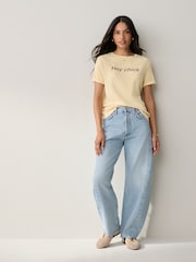 Buttermilk Yellow Graphic Easter Slogan Short Sleeve Crew Neck T-Shirt - Image 4 of 7