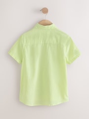 Vert citron - Chemise Blend lin manches courtes (3-16 ans) - Image 6 de 8