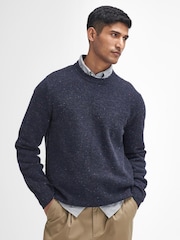 Barbour® Navy Tainsbury Crew Neck Sweater - Image 1 of 9