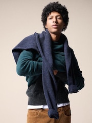 Barbour® Navy Tainsbury Crew Neck Sweater - Image 4 of 9