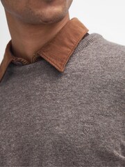 Barbour® Brown Essential Lambswool Crew Neck Jumper - Image 5 of 7