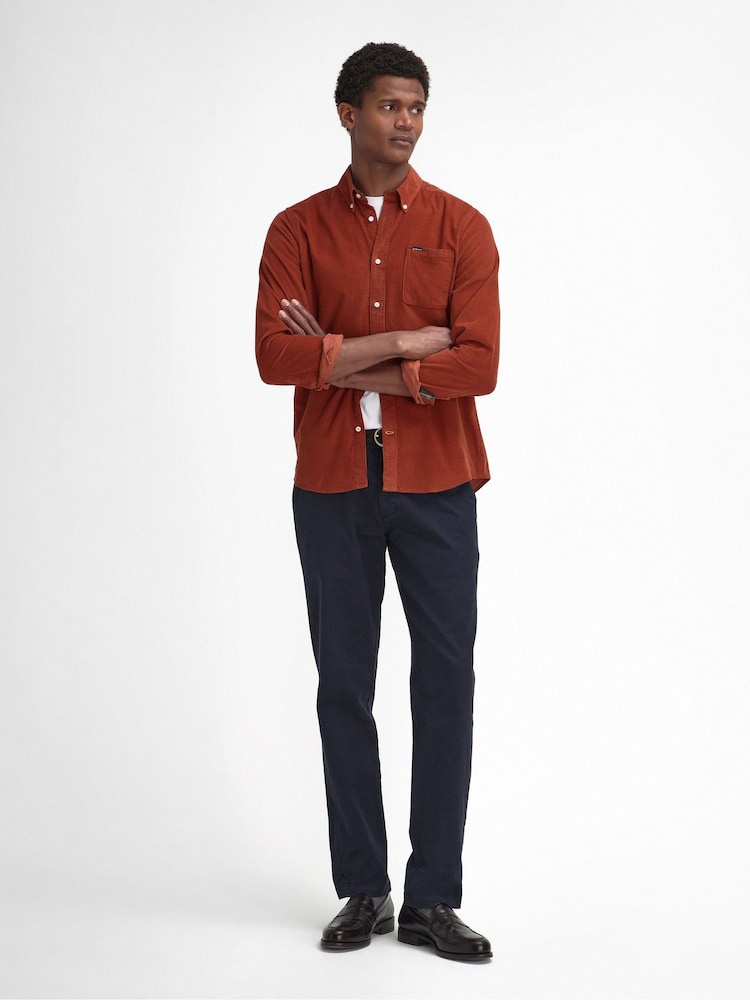 Barbour® Orange Ramsey Cord Shirt - Image 2 of 8 Barbour® Orange Ramsey Cord Shirt - Image 2 of 8