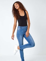 Roman Blue Dark Denim Stretch Jeans - Image 2 of 4