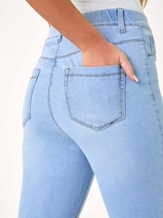 Roman Blue Stretch Knee Length Pedal Pusher Shorts - Image 4 of 5