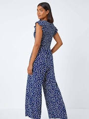 Azul - Roman Polka Dot Shirred Jumpsuit - Imagen 3 de 5