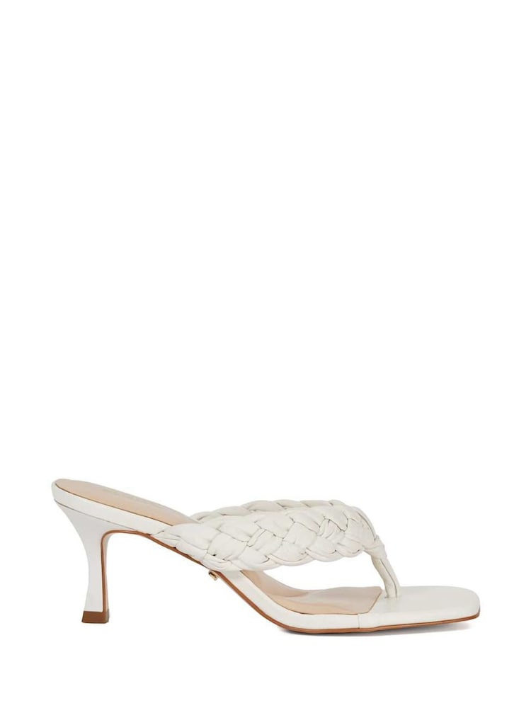 Dune London White More Weave Kitten Heeled Sandals - Image 2 of 6