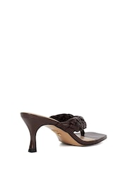 Dune London Brown More Weave Kitten Heeled Sandals - Image 3 of 6