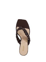 Dune London Brown More Weave Kitten Heeled Sandals - Image 4 of 6