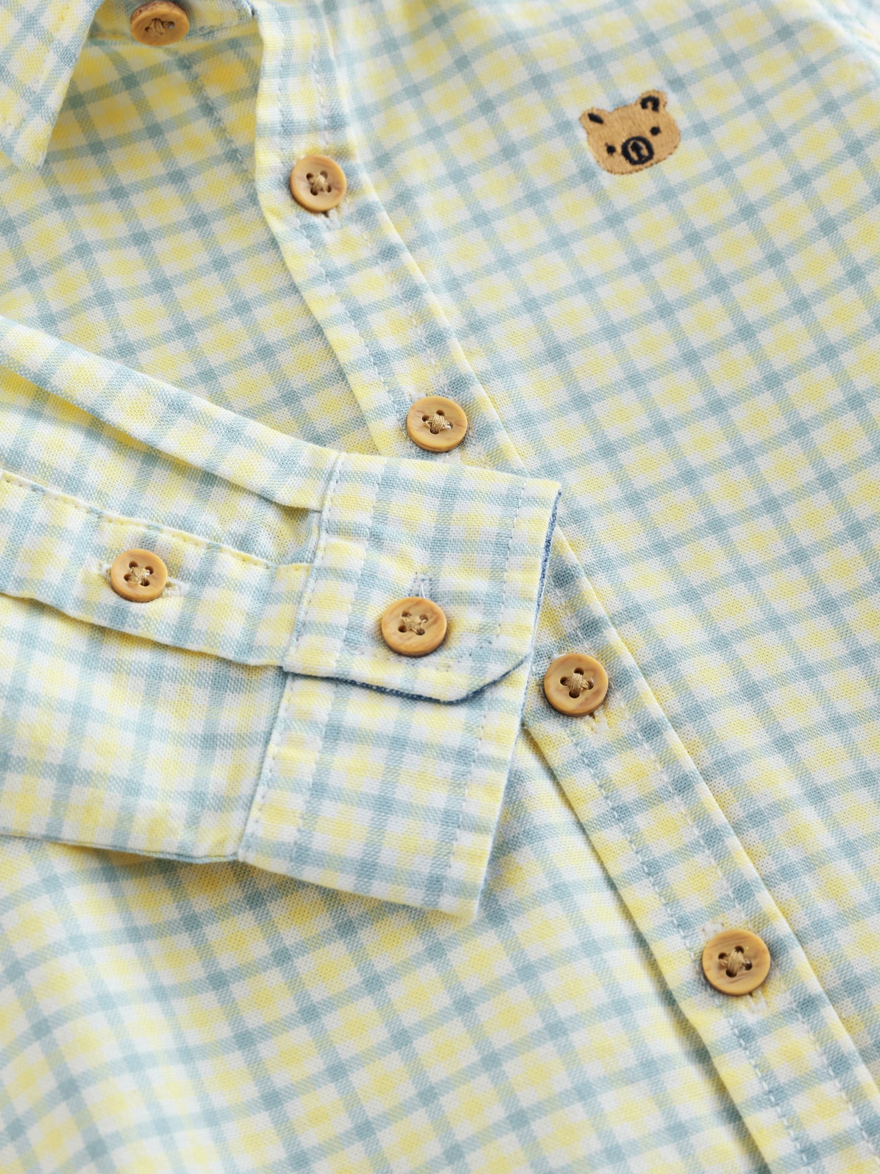 rrmsページ Buy Yellow Gingham Character Long Sleeve Oxford Shirt (3mths-7yrs