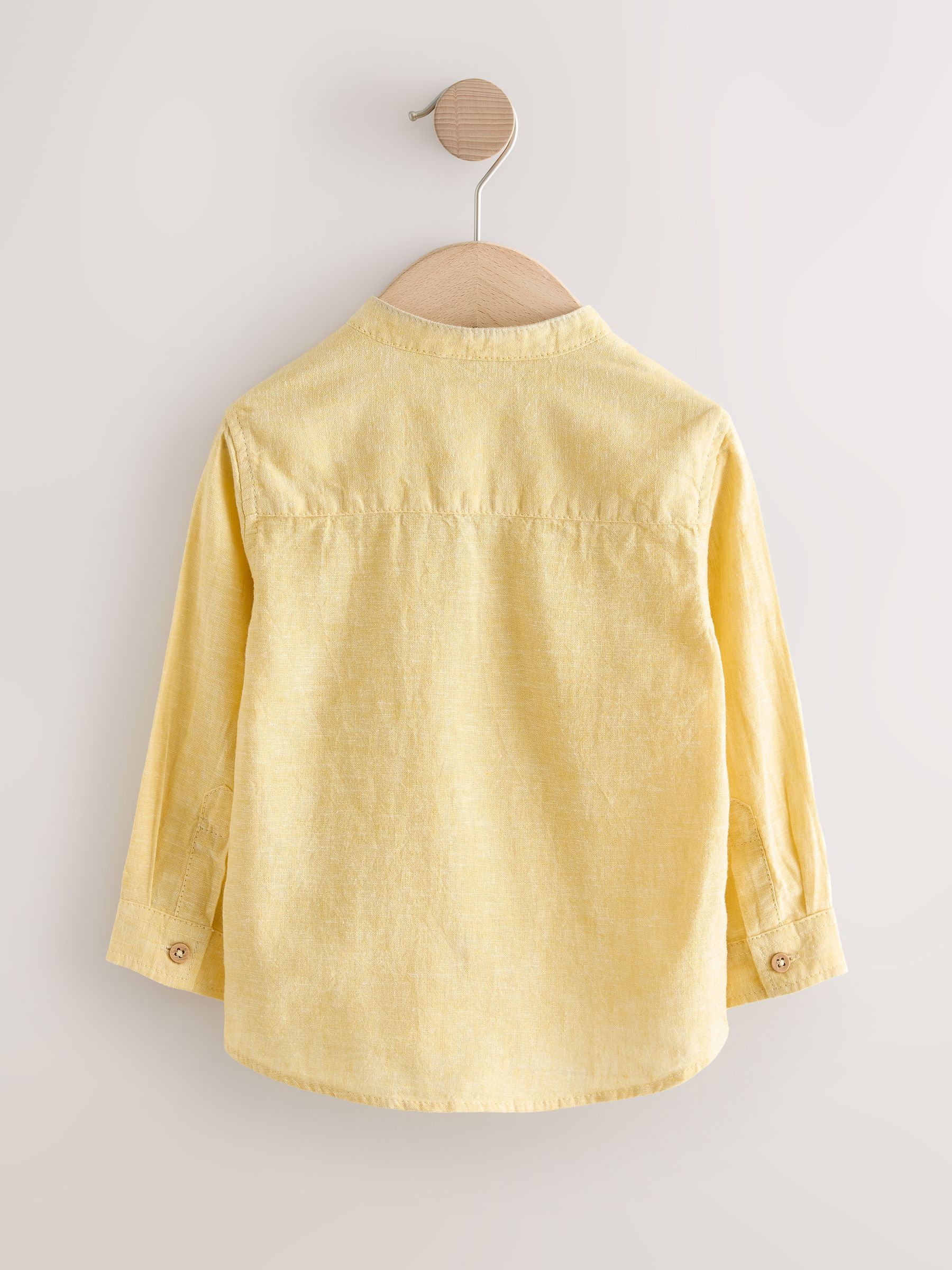 Buy Yellow Grandad Collar Linen Mix Shirt (3mths-7yrs) from Next USA