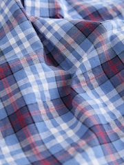 Blue/Navy Short Sleeve Check Seersucker Shirt (6mths-7yrs) - Image 7 of 8