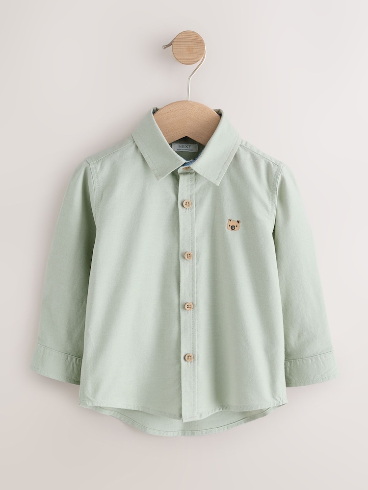 Green Character Long Sleeve Oxford Shirt (3mths-7yrs) - Image 1 of 6 Green Character Long Sleeve Oxford Shirt (3mths-7yrs) - Image 1 of 6