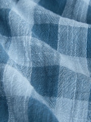 أزرق - Long Sleeve Check Hooded Shirt (3mths-7yrs) - صورة 3 من 4