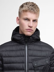 Barbour® International Black Racer Ouston Hooded Puffer Jacket - Image 2 of 8