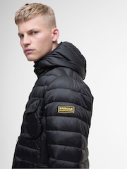 Barbour® International Black Racer Ouston Hooded Puffer Jacket - Image 3 of 8