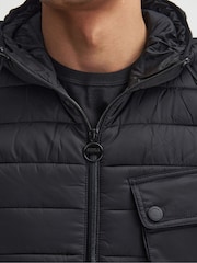 Barbour® International Black Racer Ouston Hooded Puffer Jacket - Image 6 of 8