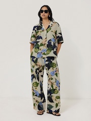 Jigsaw Cream Future Botanic 100% Linen Trousers - Image 5 of 6