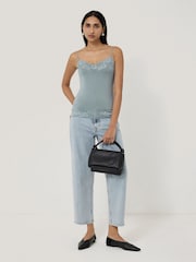 Jigsaw Blue Modal Lace Vest - Image 3 of 6