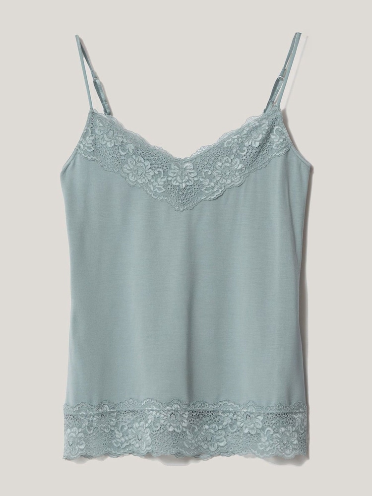 Jigsaw Blue Modal Lace Vest - Image 6 of 6 Jigsaw Blue Modal Lace Vest - Image 6 of 6