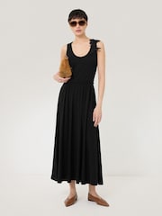 Jigsaw Black Appliqué Jersey 100% Cotton Sundress - Image 1 of 4
