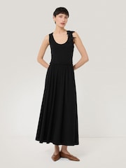 Jigsaw Black Appliqué Jersey 100% Cotton Sundress - Image 3 of 4