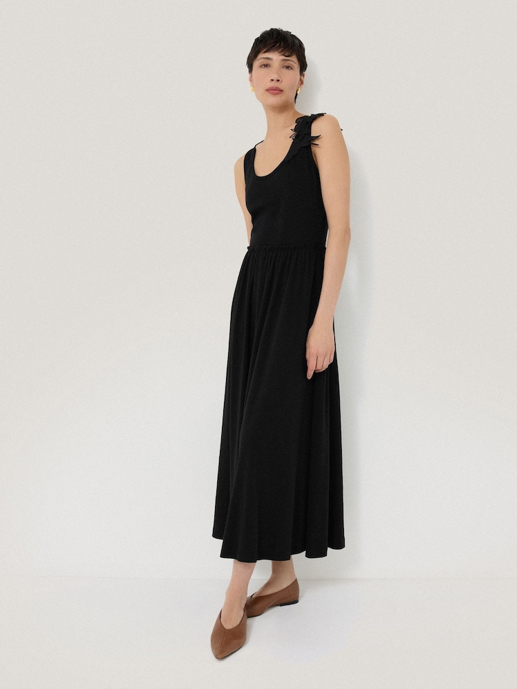 Jigsaw Black Appliqué Jersey 100% Cotton Sundress - Image 4 of 4