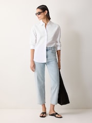 Jigsaw White Poplin 100% Cotton Shirt - Image 3 of 6